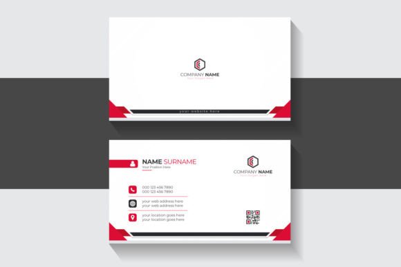 Striking First Impressions: The Red and White Business Card Vector