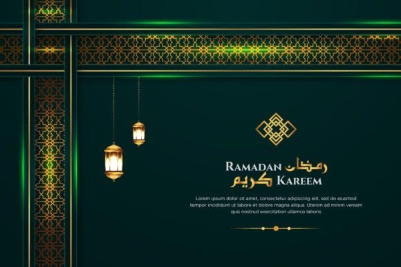 Stunning Ramadan Kareem Greeting Ornament for Designers