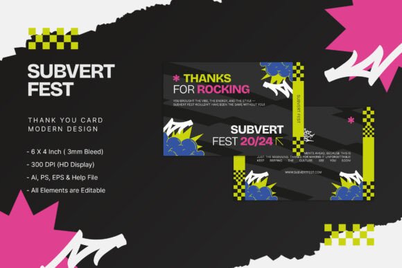 Subvert Fest: A Sophisticated Thank You Card Template