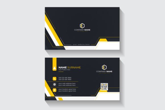 Yellow and Black Geometric Business Card: A Bold Statement